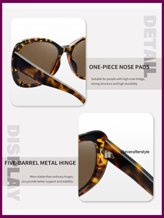 Oversized Acetate Polarized Sunglasses Butterfly Shape UV Protection main image 2